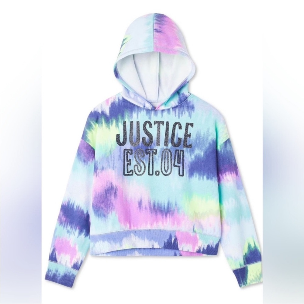 Justice Blue and Purple Tie-Dye Hoodie